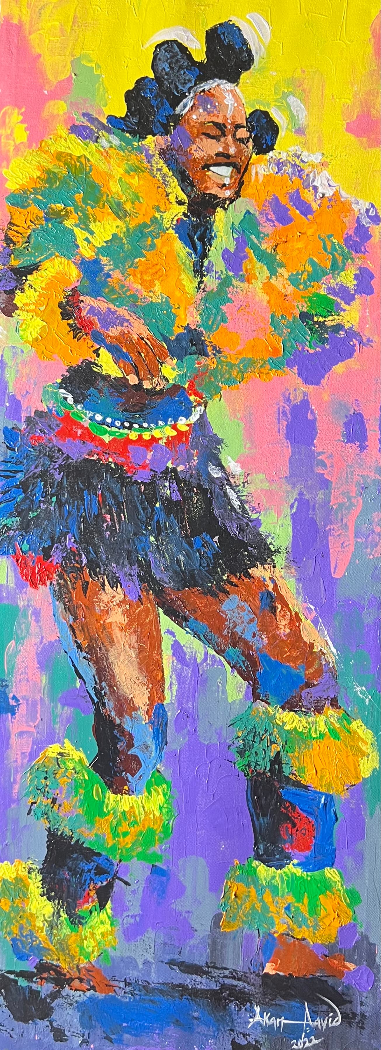 Akan David textured painting detail